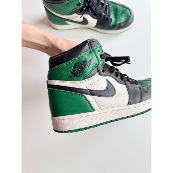 NIKE Air Jordan 1 Retro High Pine Green Sail Black Sneakers, Size 9 - Picture 4 of 16